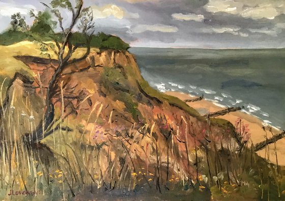 Coastal erosion on the norfolk coast, Oil Painting