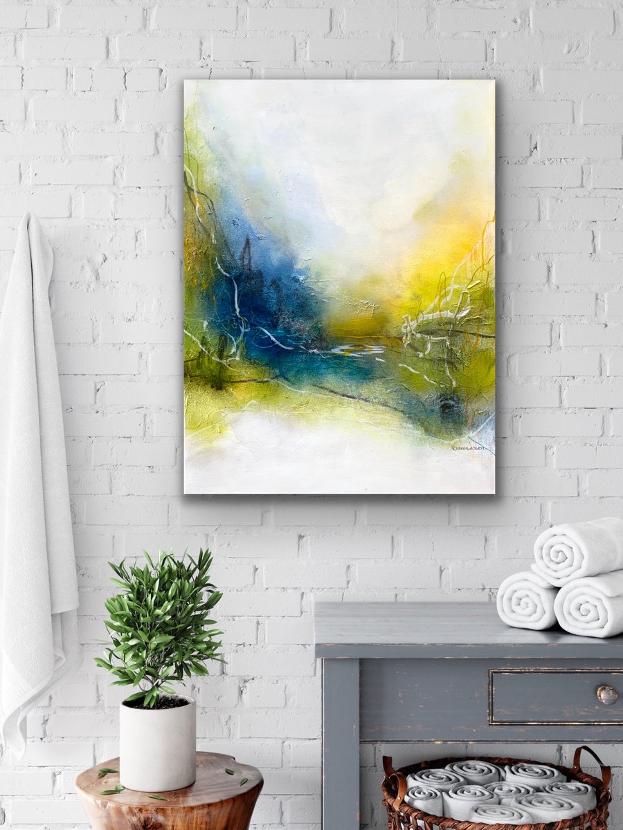 Abstract Acrylic Painting By Kirsten Schankweiler, 24 X 31", Mother Nature #9, Original Artwork