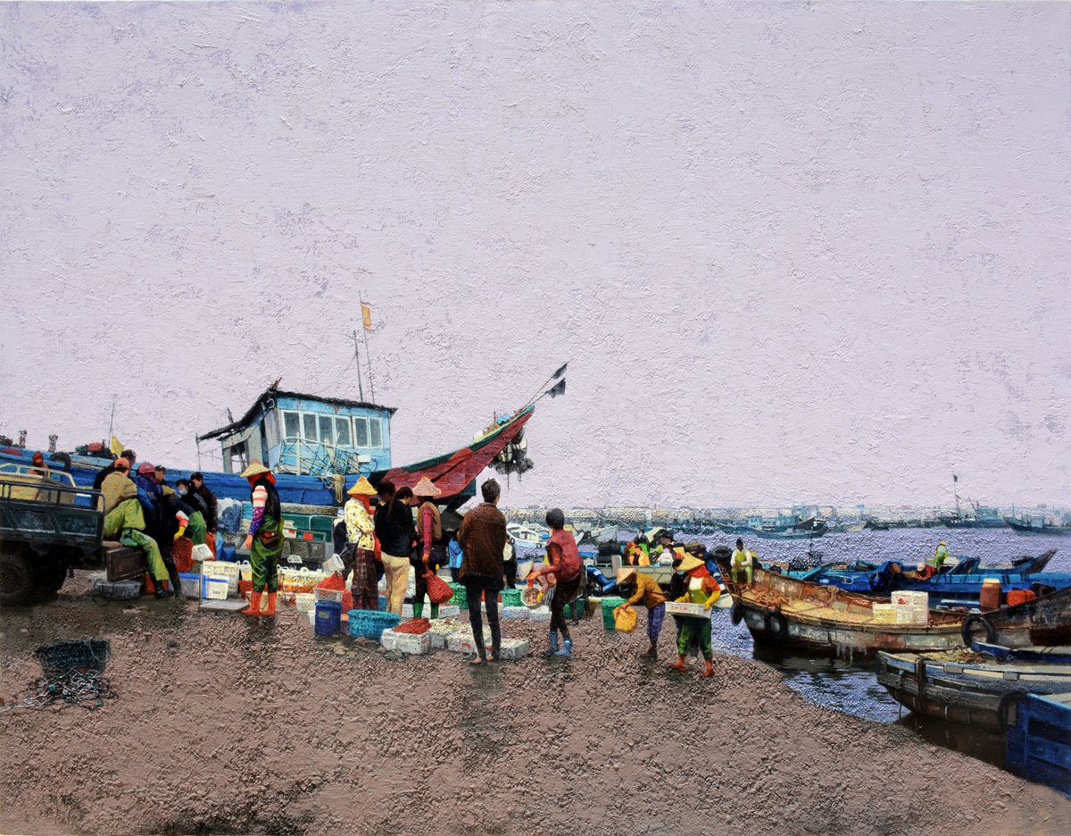 Photorealistic Oil Painting , Port By Jianzhe Chon, 71 X 55, Artwork For Sale On Artfinder