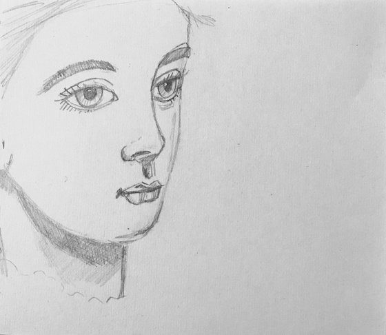 Portrait Drawing - Big Eyes