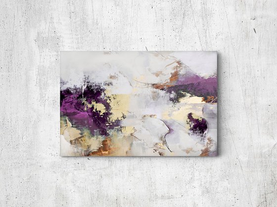 "Pink Avalanche 5" Purple gold abstract art