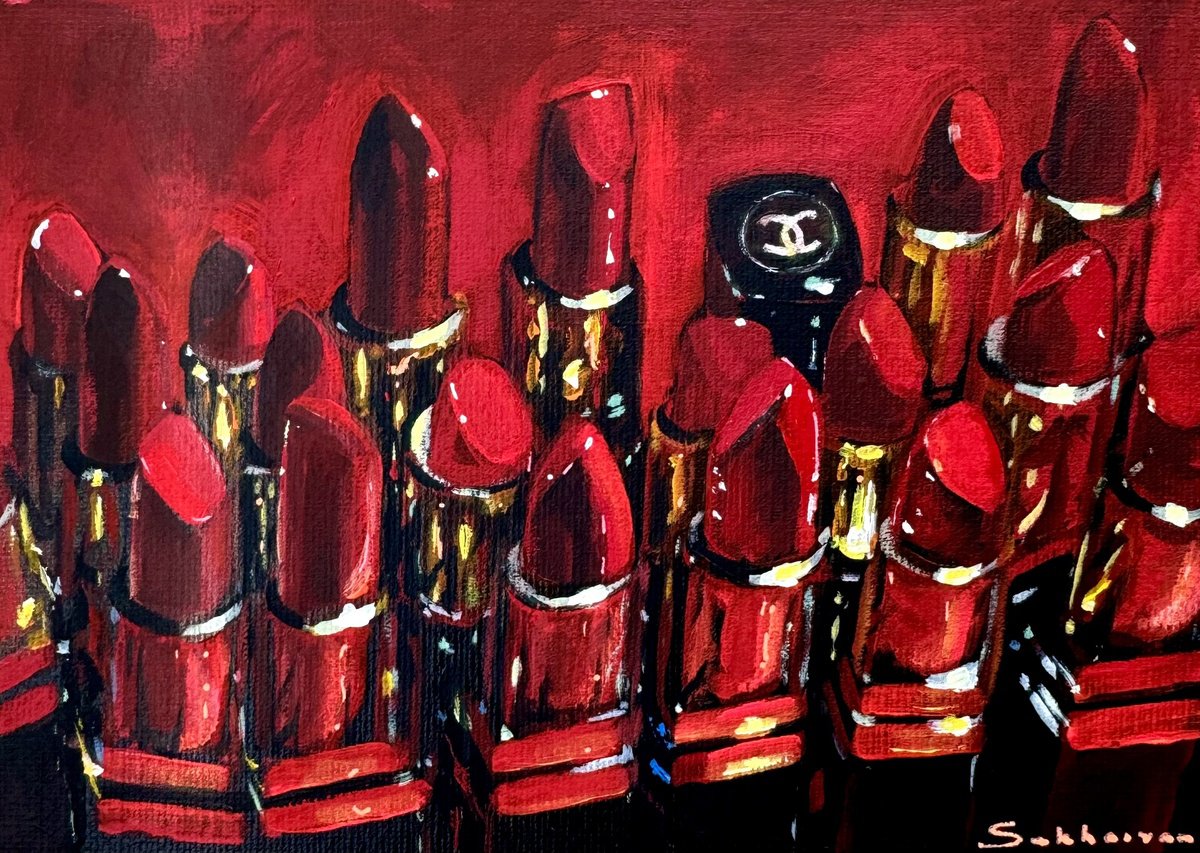 Still Life with Red Lipsticks by Victoria Sukhasyan