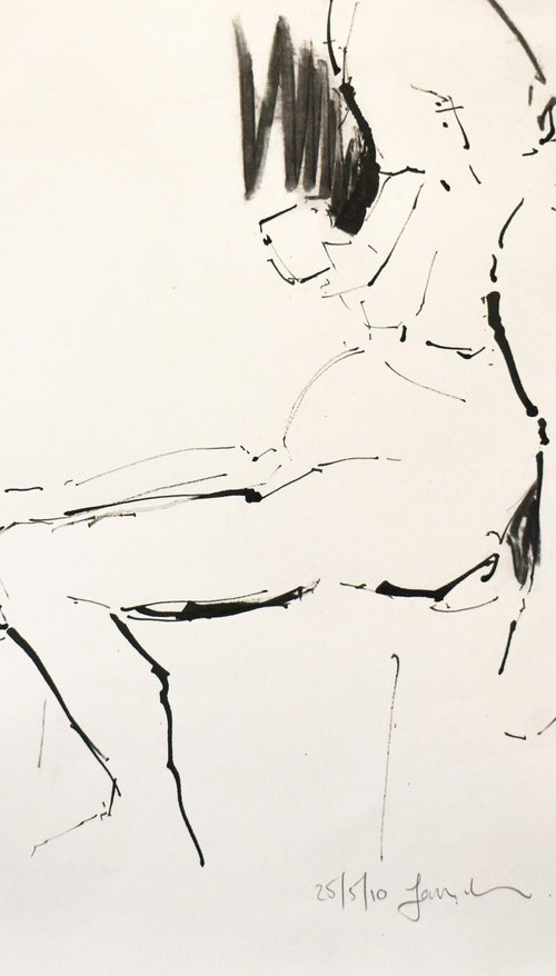 Study of a female Nude - Life Drawing No 623 by Ian McKay