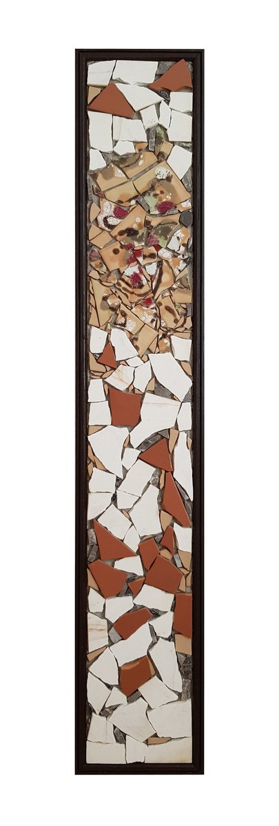 Organic Abstract Relief By Ognyan Hristov, 10 X 59", "Fragment - G08", Original Artwork