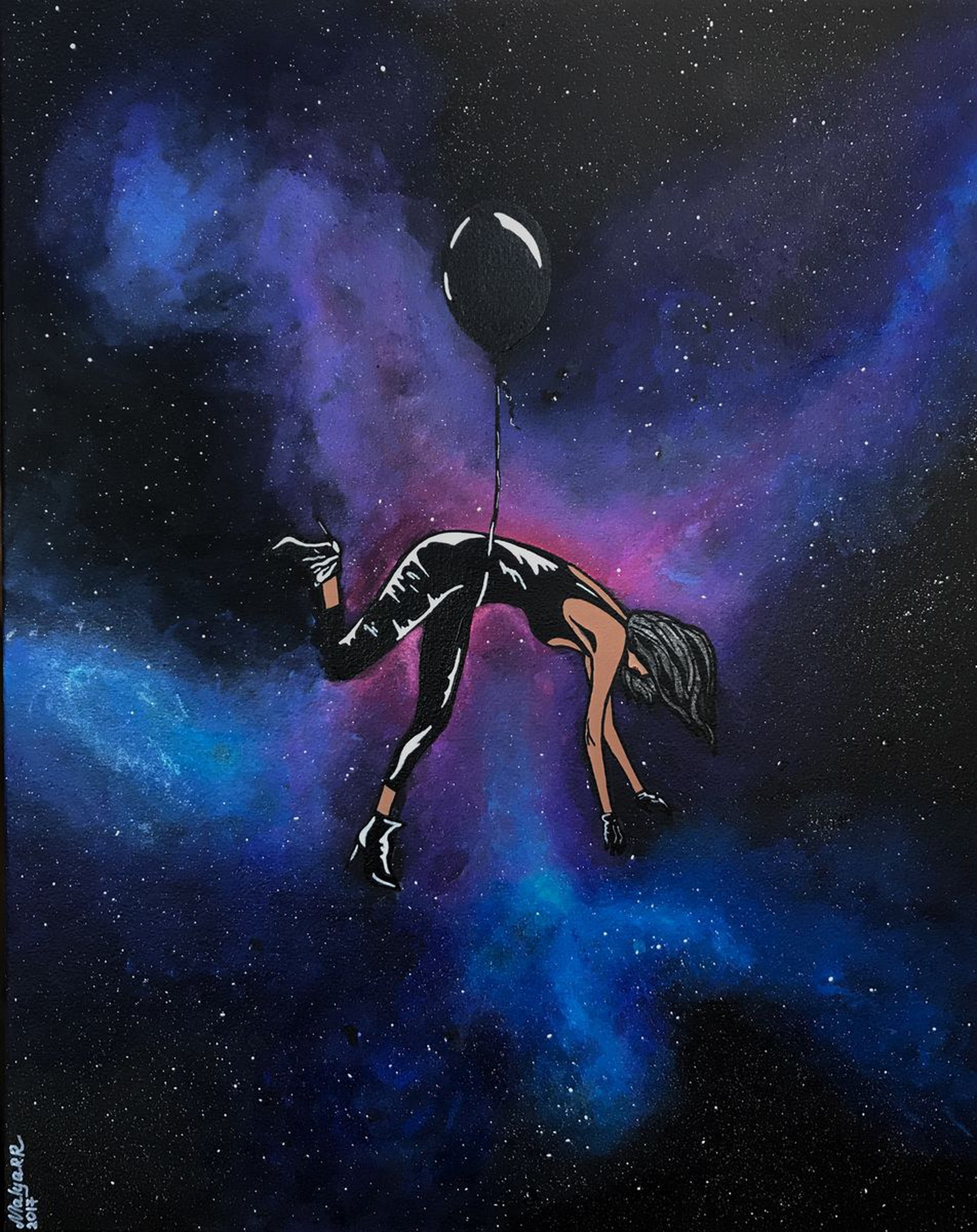Out In Space 2017 Acrylic Painting By Malyarr Artfinder