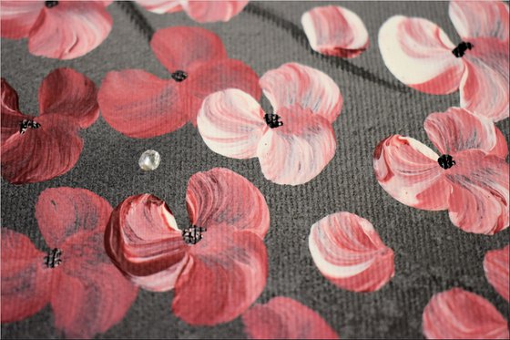 Wunschbaum - Abstract - Acrylic Painting - Canvas Art - Wall Art - Flower Painting - Ready to Hang