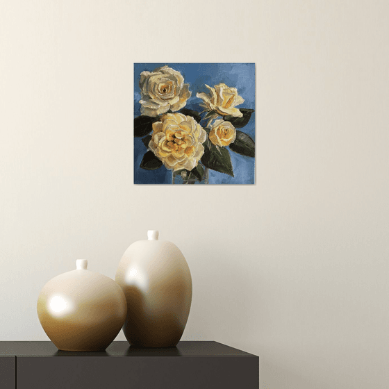 Yellow roses still life