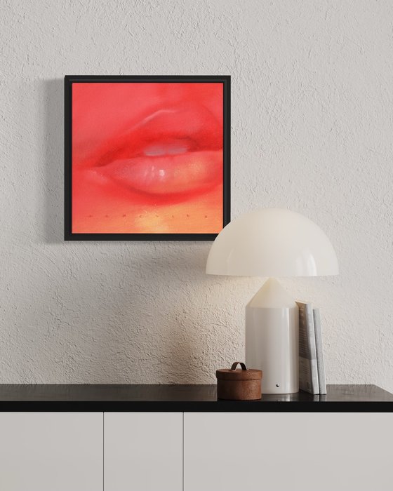 Lips in red and orange