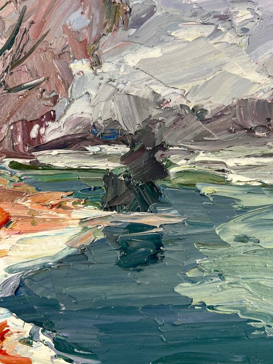 River Against the Backdrop of Snowy Trees