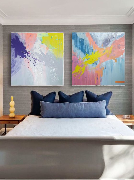 Abstract Mix my desires, 90×90 cm, original, Free shipping