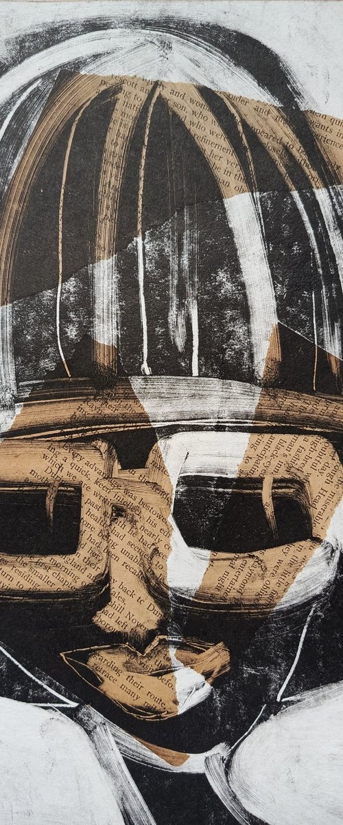 MONOPRINT1/Girl in a Hat funny style by Oxana Raduga