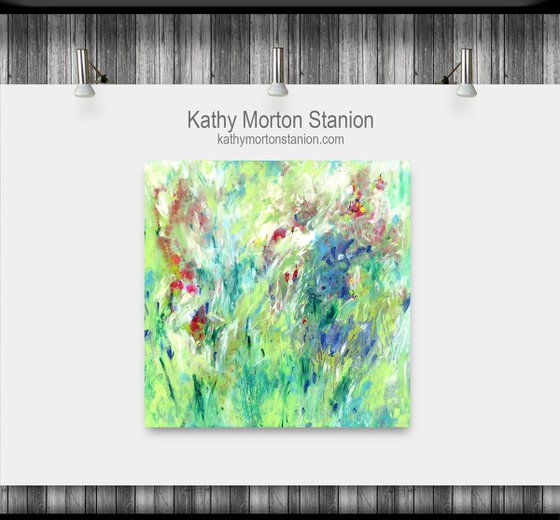 Lost In A Meadow - Abstract Floral art painting by Kathy Morton Stanion