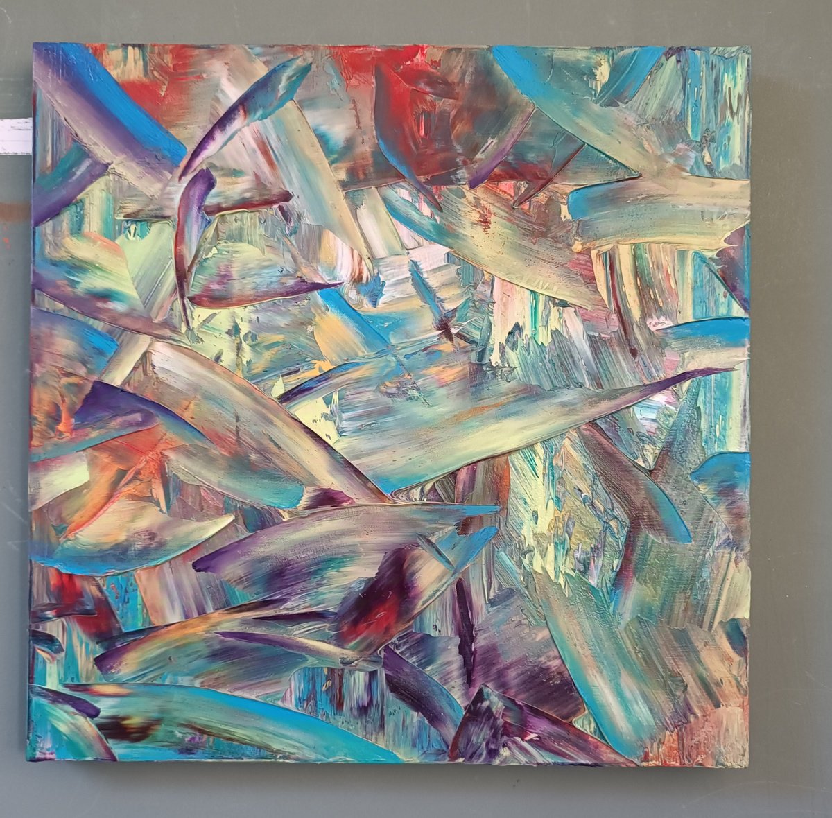 Organic Abstract Oil Painting By Giuseppe Pastore, 20 X 20, Dream, Original Artwork