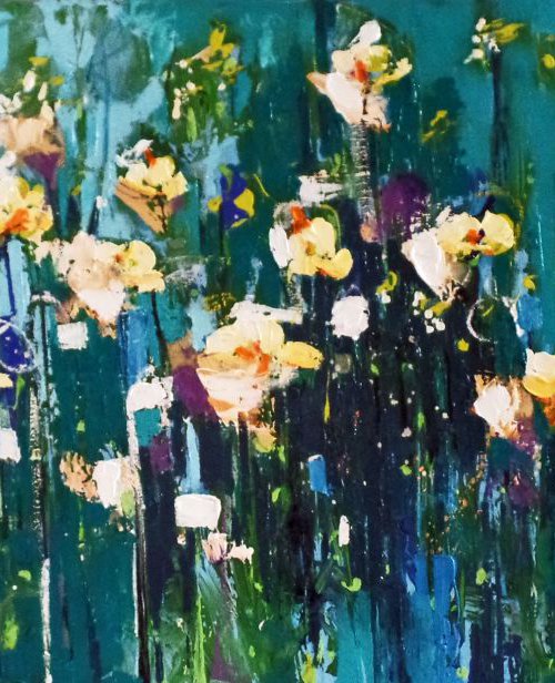 Yellow Cosmos and Cowslip by Irene Wilkes