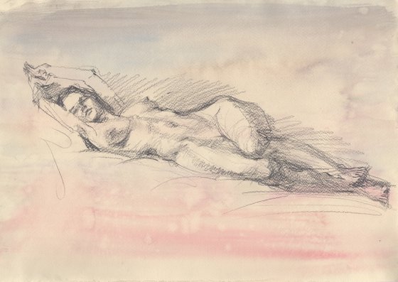 Sensitive erotic girl lying on the bed