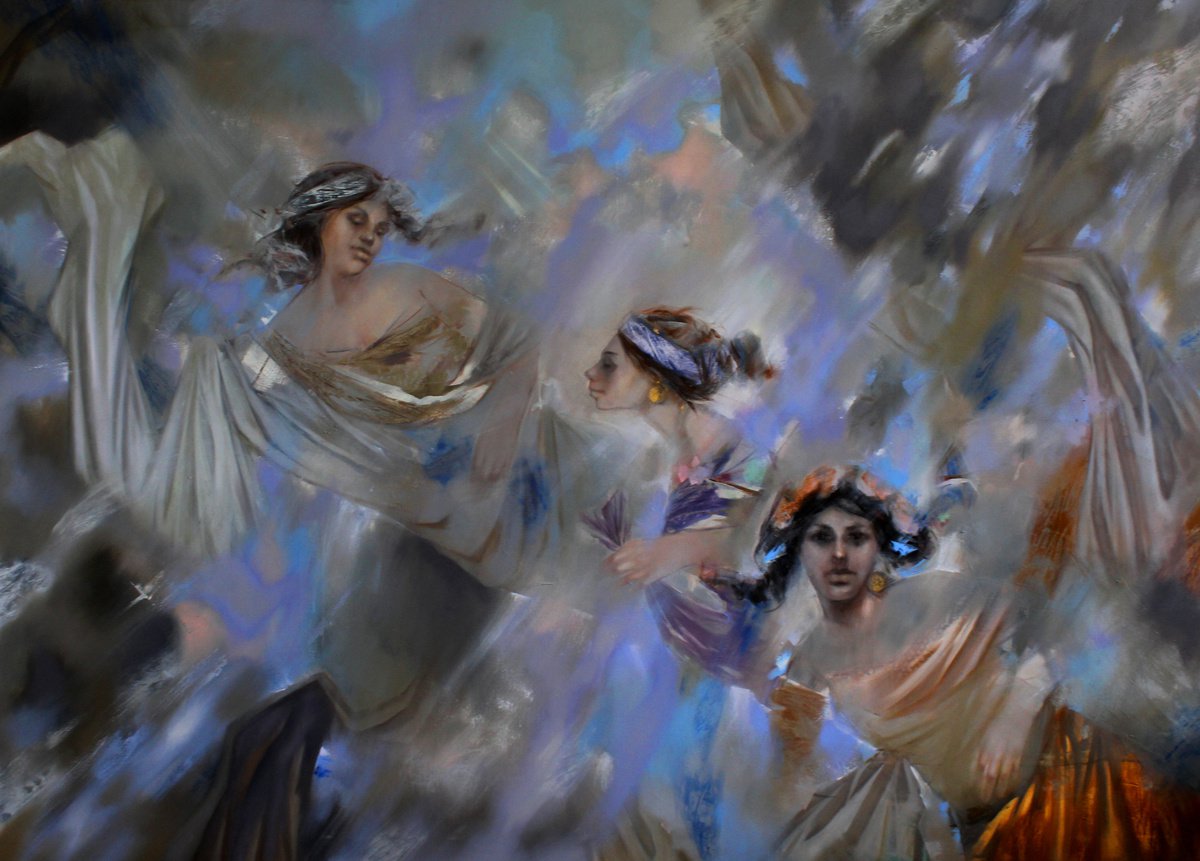 Surrealistic Portrait Oil Painting By Seyran Mejanyan, 83 X 59", Dream, Original Artwork