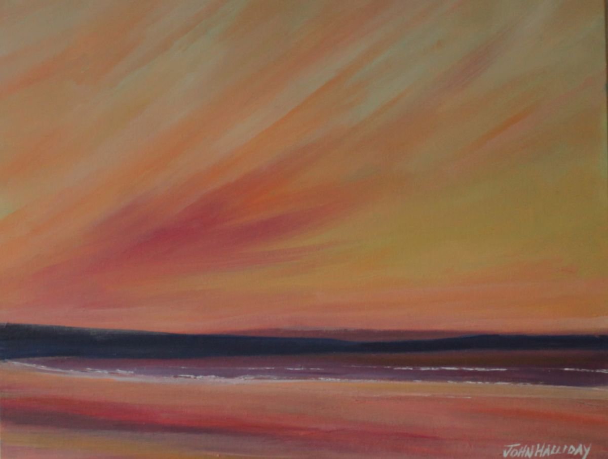 Impressionistic Landscape Oil Painting By John Halliday, 20 X 16, A Warmer Day, Original Artwork