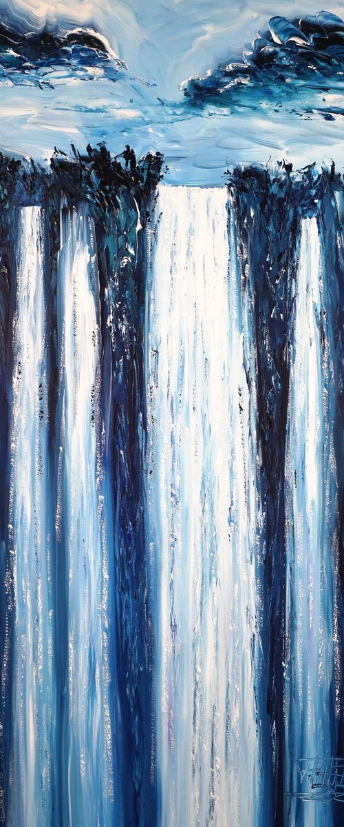 Blue Mystery Waterfall L 2 by Peter Nottrott