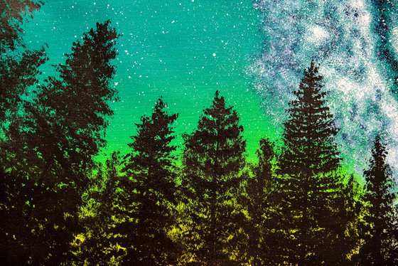 Dream forest under sky