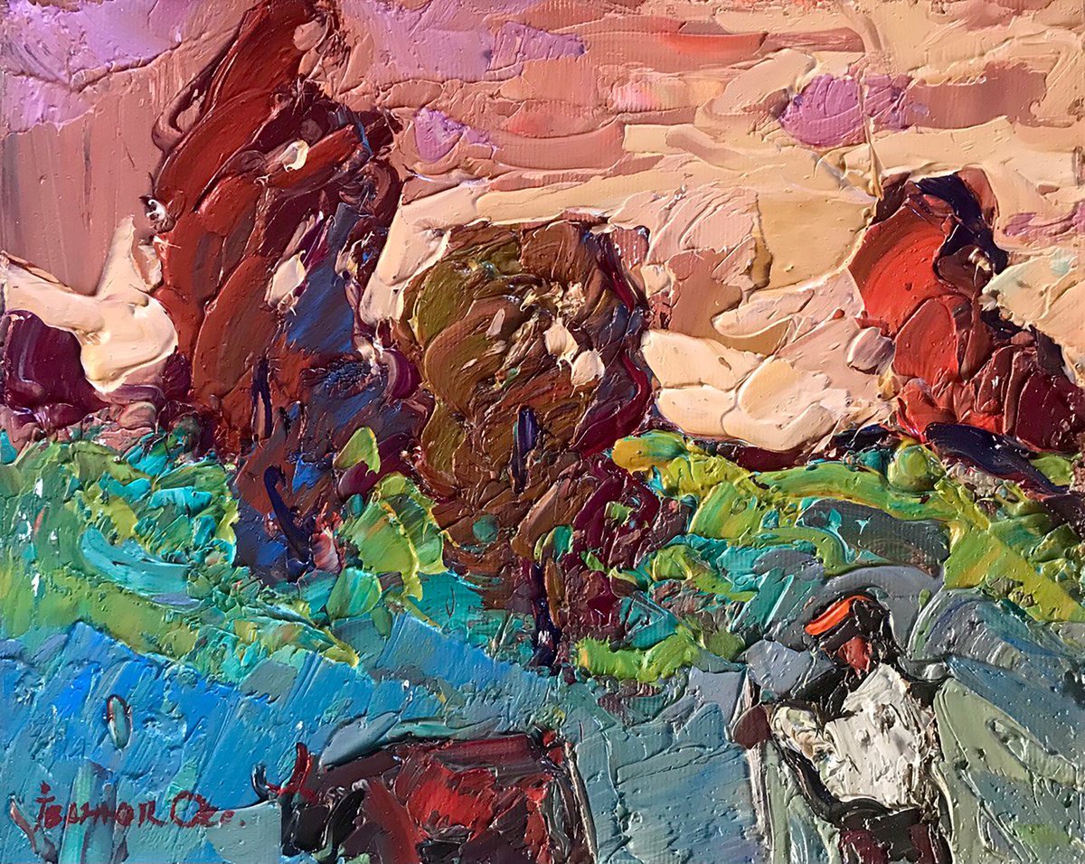 Impressionistic Landscape Oil Painting By Kalenyuk Alex, 10 X 8", Home, Original Artwork