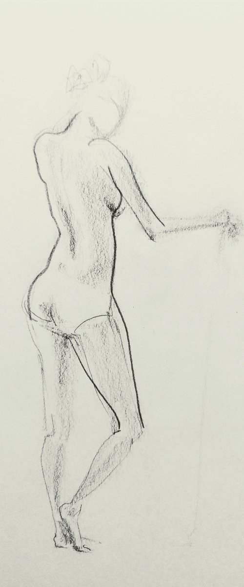 Erotic portrait #2. Original pencil drawing by Yury Klyan