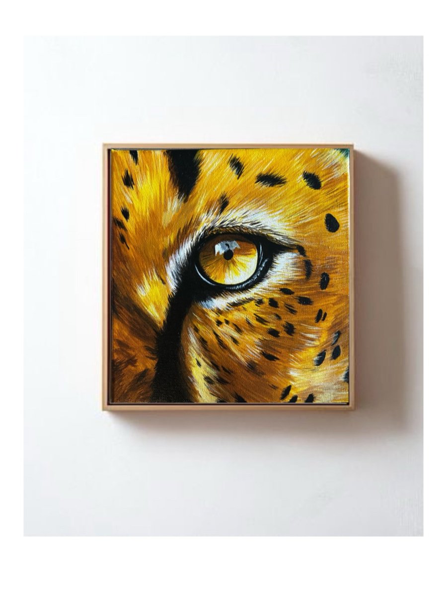 Photorealistic Animal Acrylic Painting By Amelia Taylor, 8 X 8, - The Soul Of Speed - ?, Original Artwork