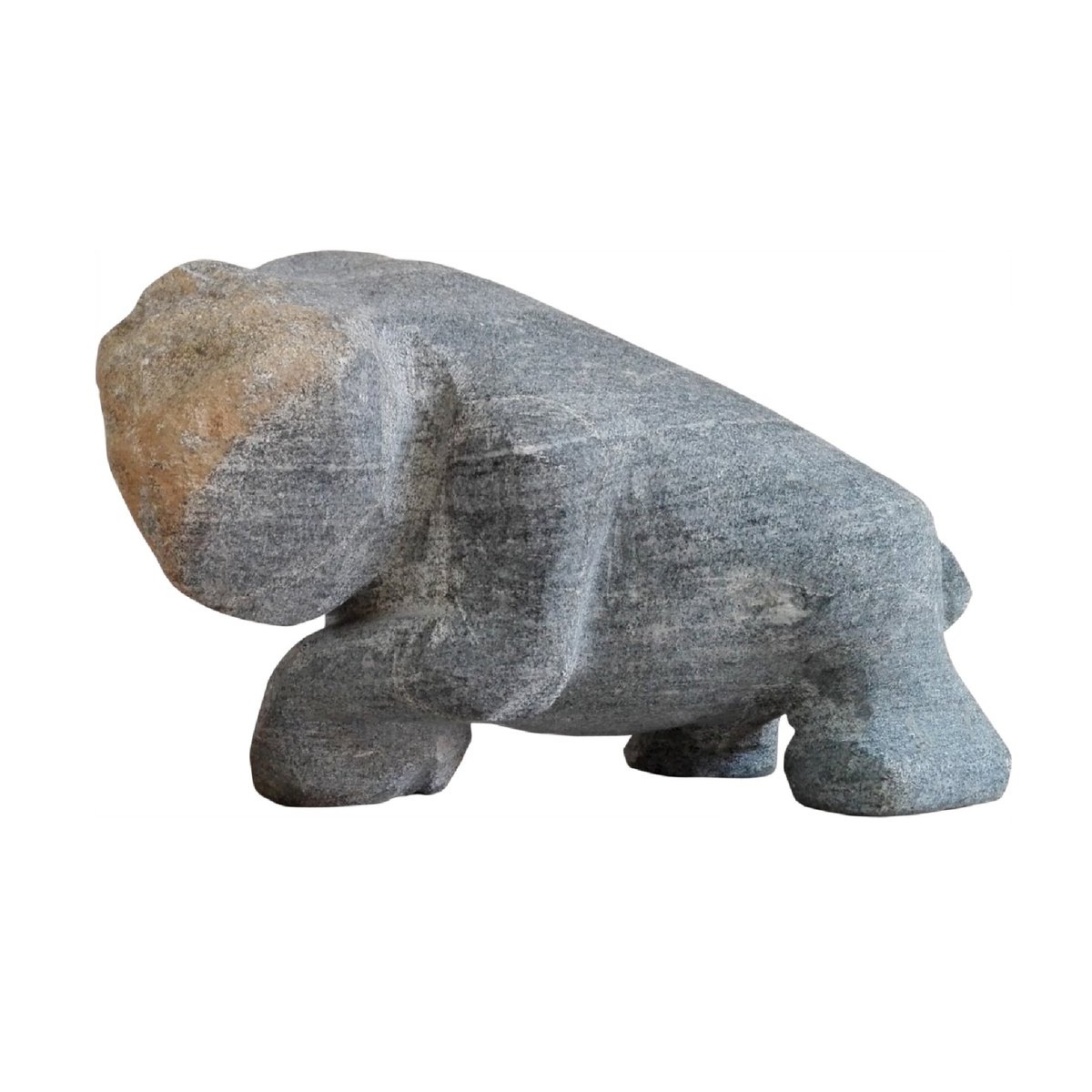 Impressionistic Animal Stone Sculpture By Ognyan Chitakov, 8 X 6", "Stone Bear", Original Artwork