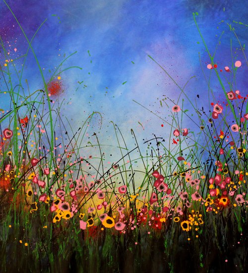 Night Tales #6 - Extra large original abstract painting by Cecilia Frigati