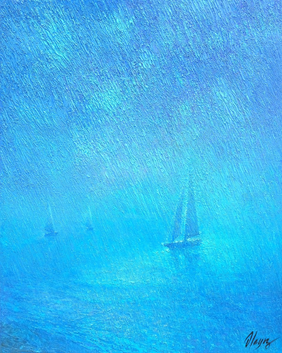 Impressionistic Landscape Oil Painting By Dmitry Oleyn, 16 X 20, Rain, Original Artwork