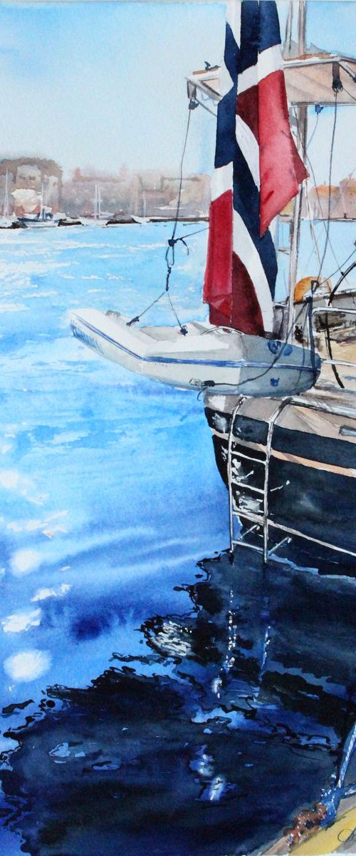 Norwegian Harbor in a sunshine by Olga Koelsch