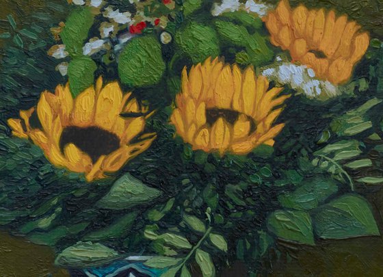 Still life with sunflowers