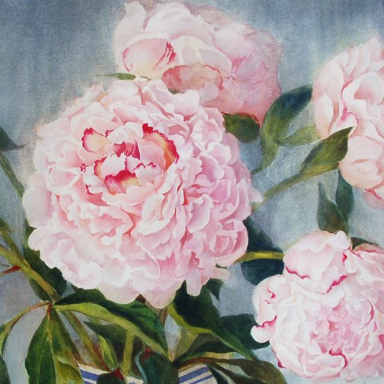 Peonies in a Chinese vase