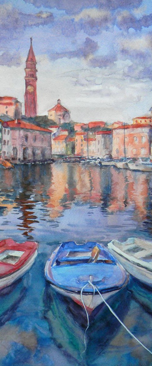 Piran. Boats by Liudmyla Chemodanova