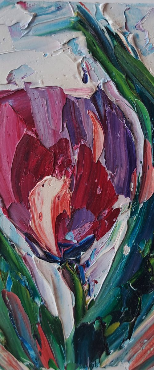 Tulip mini-painting by Oksana Fedorova