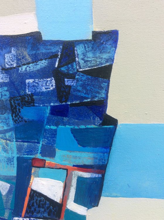 Blue abstract art, modern abstract