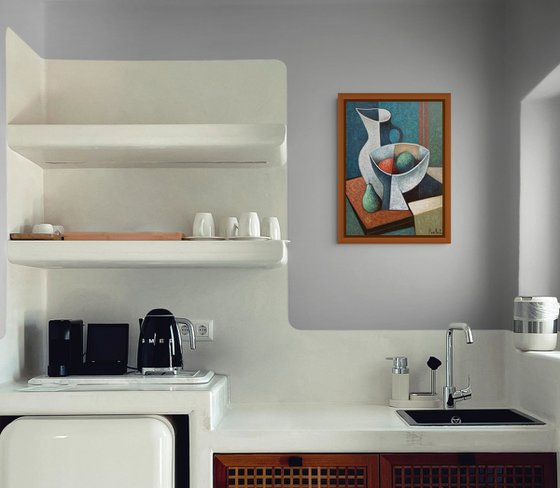 Cubist Still Life in Blue