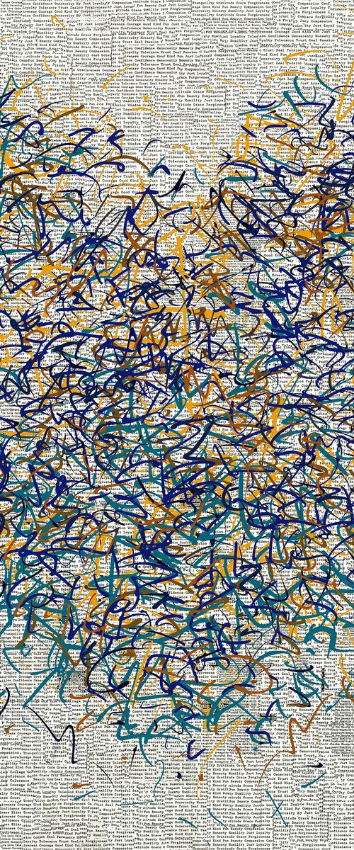 'The Subtle Optimist' Acrylic and mixed media on canvas 76cm squar by George Hall