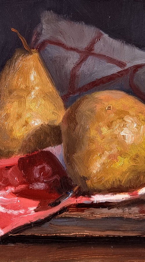 2 Pears and a Tea Towel by Pascal Giroud