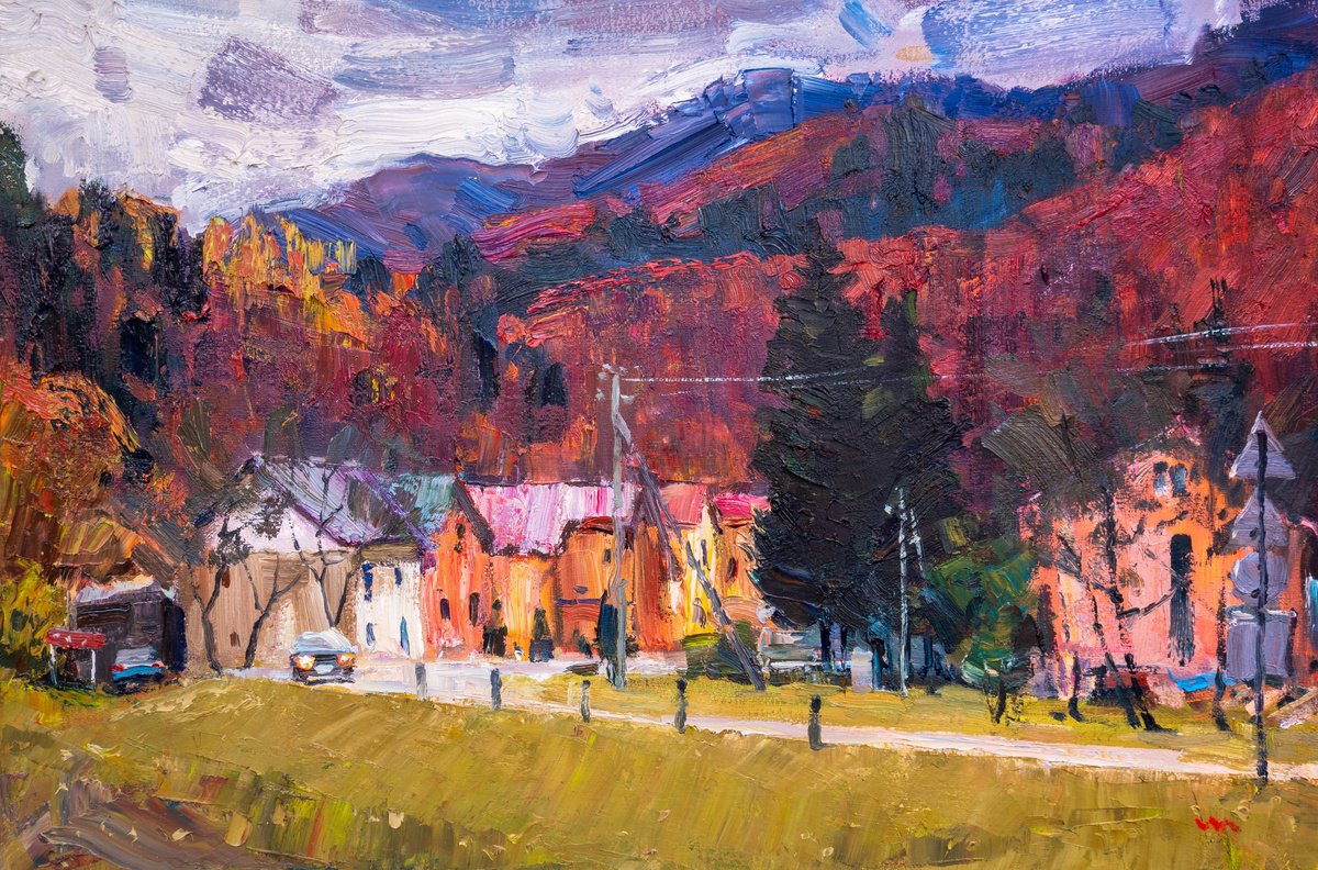 Impressionistic Landscape Oil Painting By Vasyl Moldavchuk, 24 X 16", Fairy Tale Road, Original Artwork