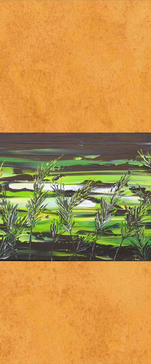 Green Sunset In The Grass by Daniel Urbaník