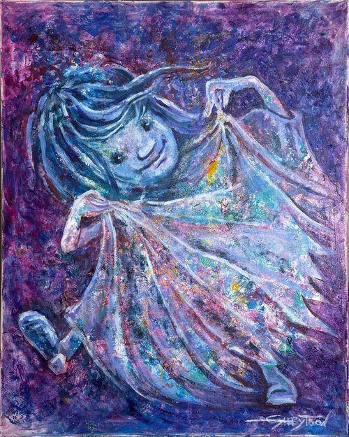 ORIGINAL painting 24"x30" Happy Dancer by Gabriella DeLamater