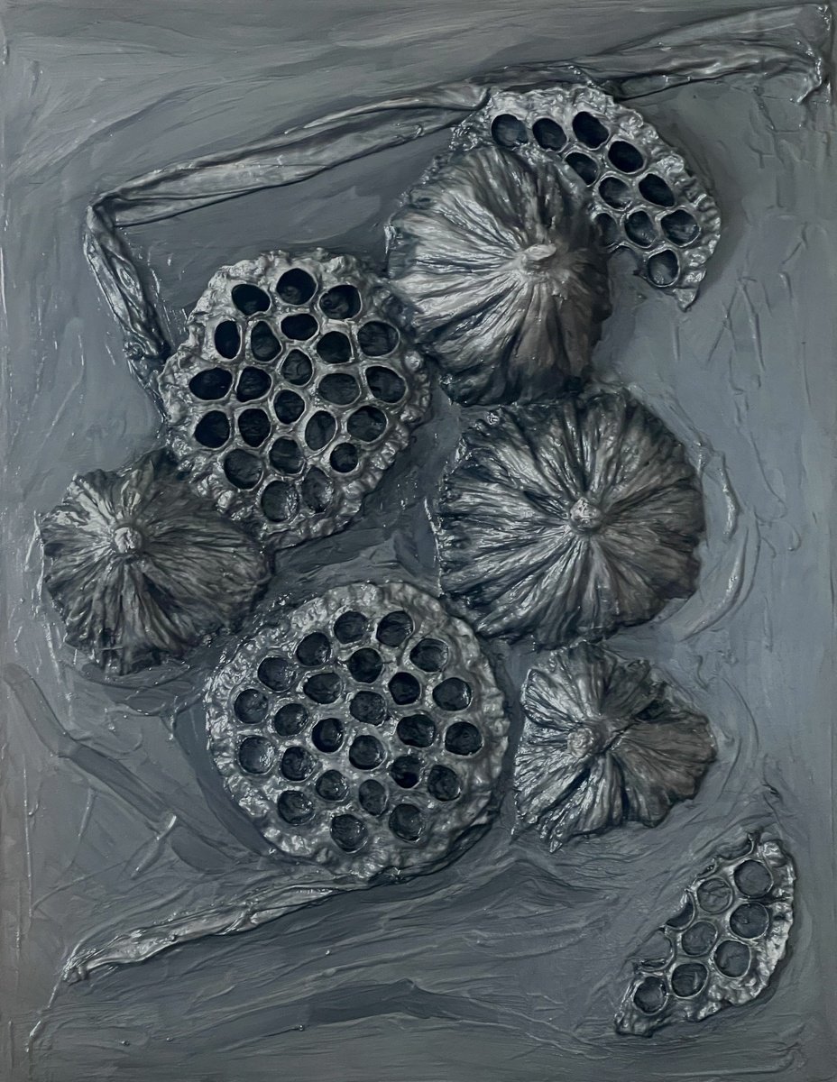 Organic Botanical Sculpture By Guzel Min, 13 X 16, Lotus Pond, Original Artwork