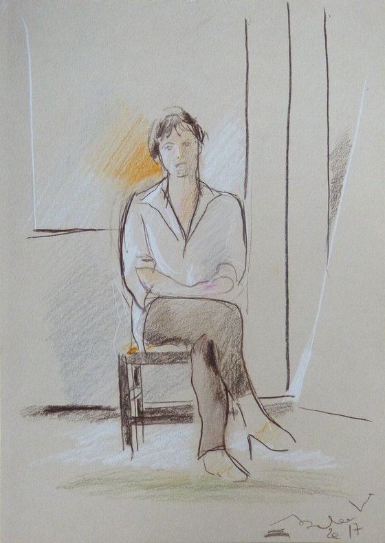 Tired 2, life drawing, 21x29 cm