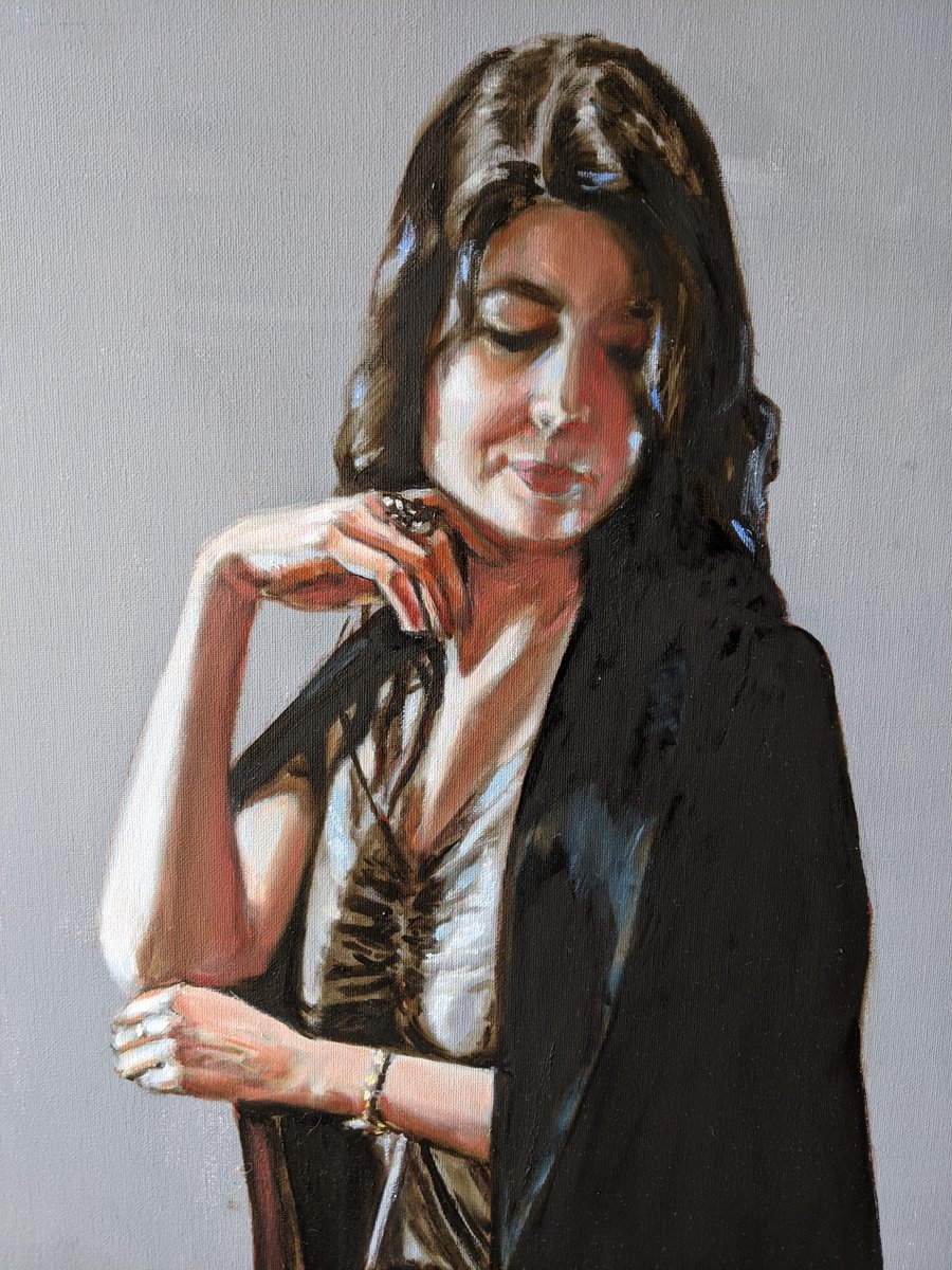 Impressionistic Portrait Oil Painting By Anna Brazhnikova, 28 X 39, Elusive Dreams, Original Artwork