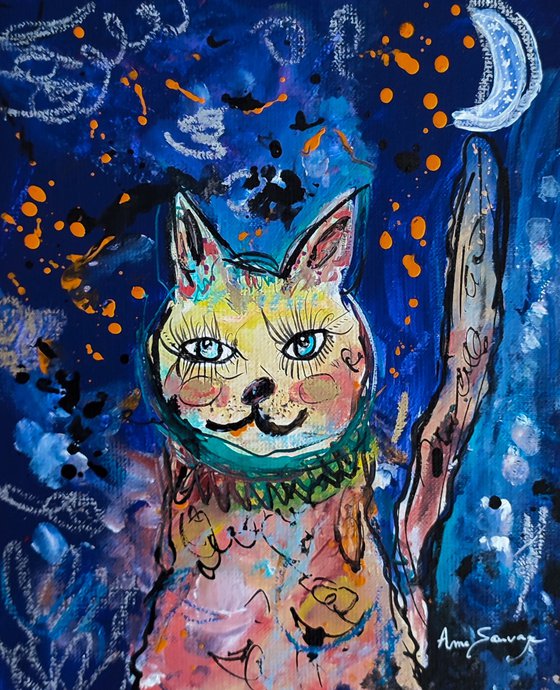 Le chat et la lune