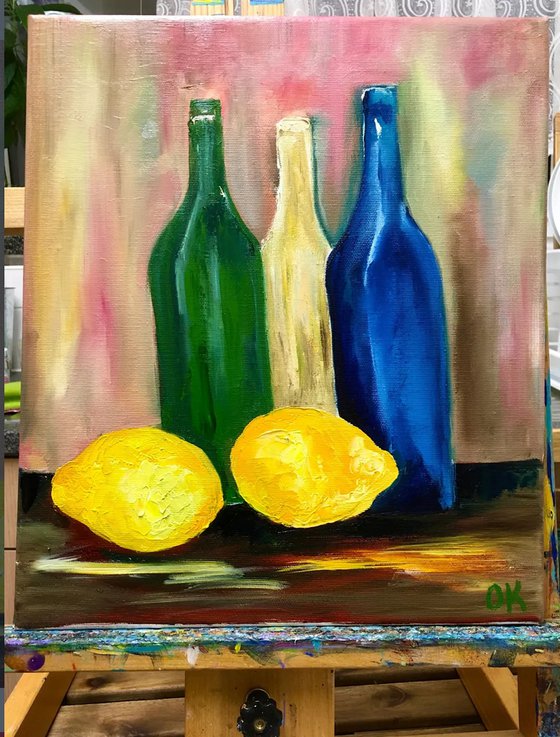 Bottles and lemons