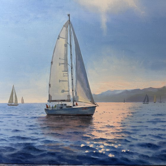 Seascape with Sailboats 55