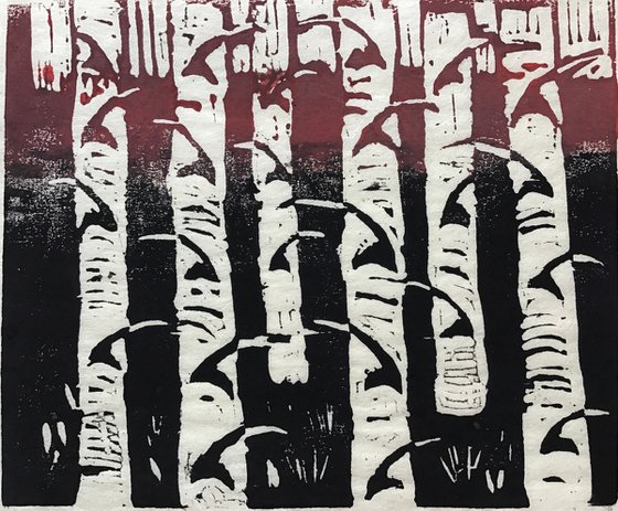 Silver Birch Woodcut