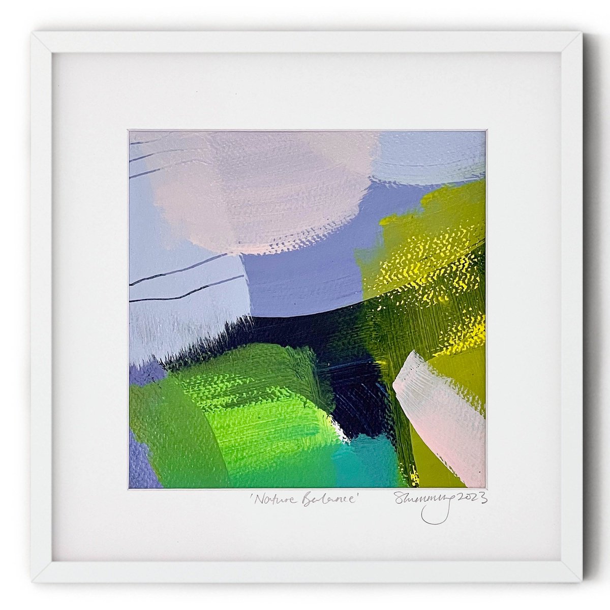 Organic Abstract Acrylic Painting By Suzie Cumming, 10 X 10", Nature Balance, Original Artwork