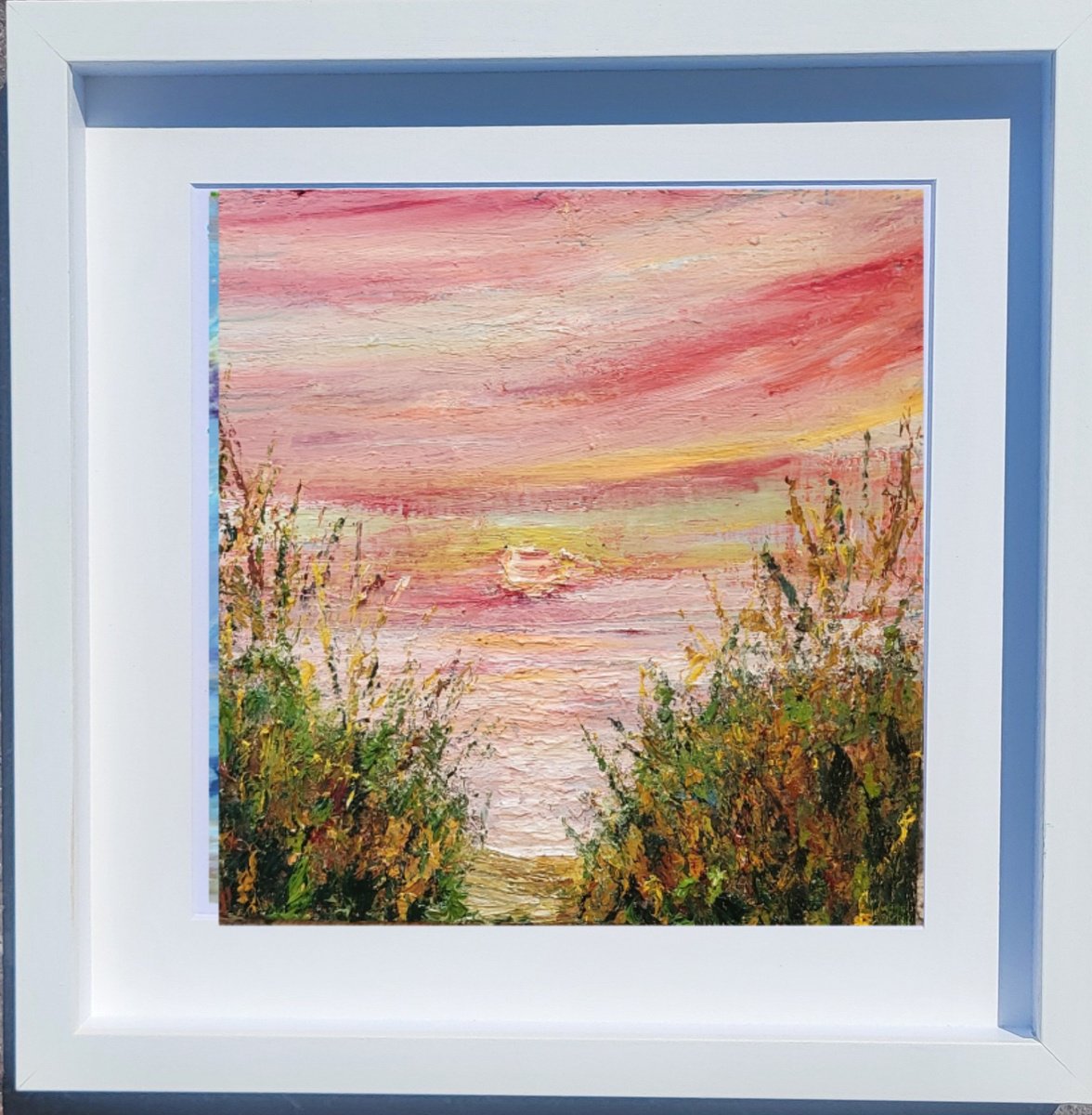Impressionistic Landscape Oil Painting By Niki Purcell, 14 X 14", Summer Sunrise, Original Artwork